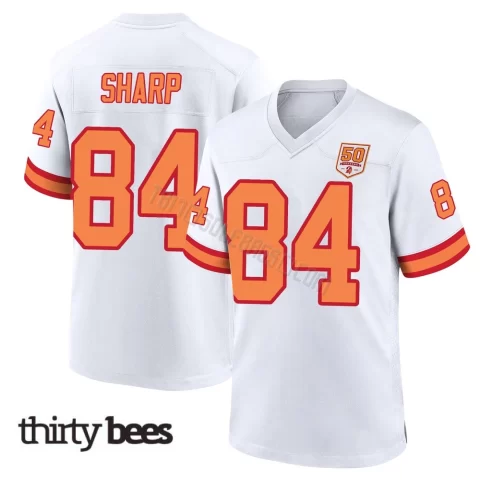 Bauer Sharp ＃84 Tampa Bay Buccaneers Youth Game White '76 50th Season Jersey
