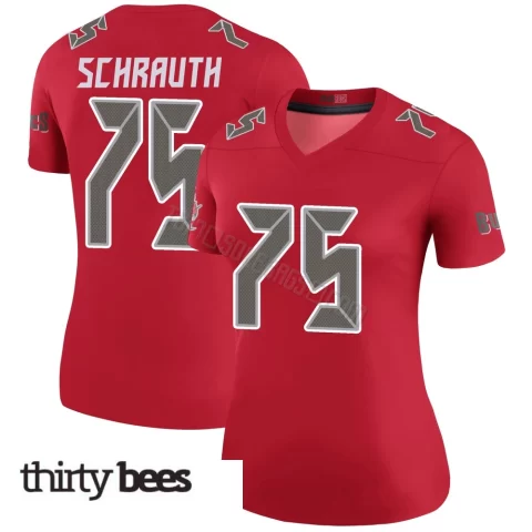 Billy Schrauth ＃75 Tampa Bay Buccaneers Women's Legend Red Color Rush Jersey