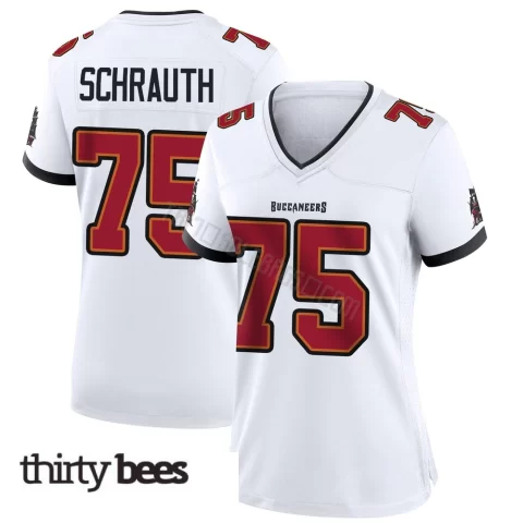 Billy Schrauth ＃75 Tampa Bay Buccaneers Women's Game White Jersey