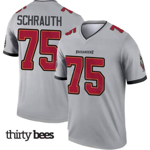 Billy Schrauth ＃75 Tampa Bay Buccaneers Men's Legend Gray Inverted Jersey