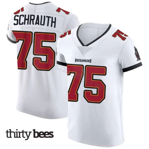 Billy Schrauth ＃75 Tampa Bay Buccaneers Men's Elite White Vapor Jersey