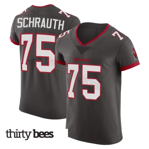 Billy Schrauth ＃75 Tampa Bay Buccaneers Men's Elite Pewter Alternate Vapor Jersey