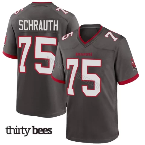 Billy Schrauth ＃75 Tampa Bay Buccaneers Men's Game Pewter Alternate Jersey