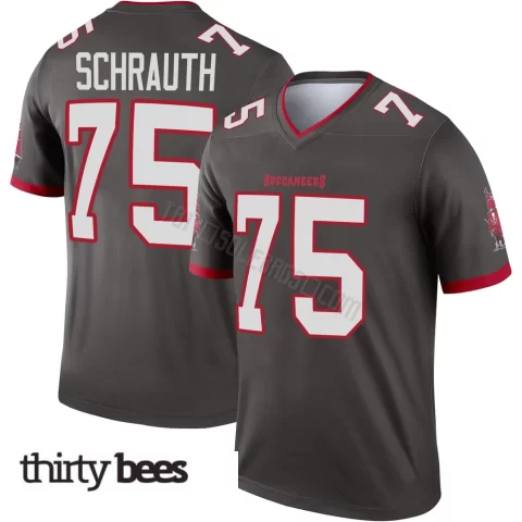Billy Schrauth ＃75 Tampa Bay Buccaneers Men's Legend Pewter Alternate Jersey
