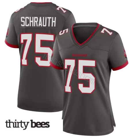 Billy Schrauth ＃75 Tampa Bay Buccaneers Women's Game Pewter Alternate Jersey