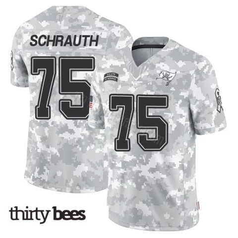 Billy Schrauth ＃75 Tampa Bay Buccaneers Youth Limited Arctic Camo 2024 Salute to Service Jersey