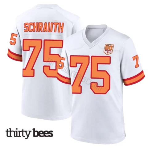 Billy Schrauth ＃75 Tampa Bay Buccaneers Men's Game White '76 50th Season Jersey