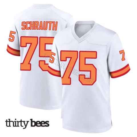 Billy Schrauth ＃75 Tampa Bay Buccaneers Men's Game White '76 Jersey