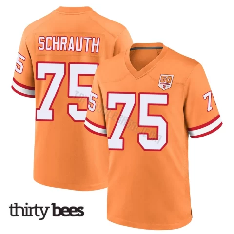 Billy Schrauth ＃75 Tampa Bay Buccaneers Men's Game Cream sicle 50th Season Jersey