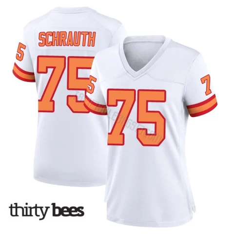 Billy Schrauth ＃75 Tampa Bay Buccaneers Women's Game White '76 Jersey