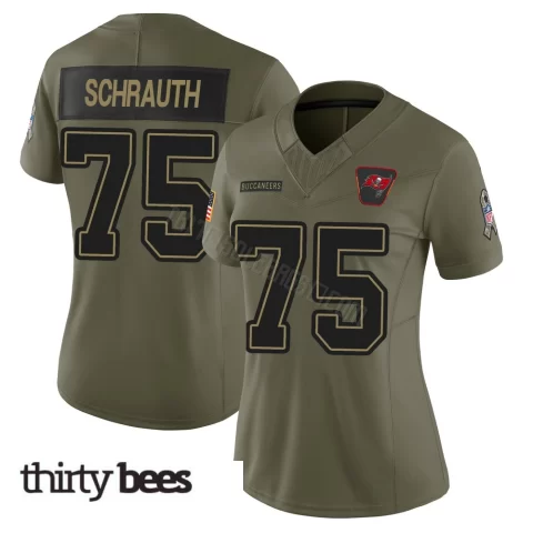 Billy Schrauth ＃75 Tampa Bay Buccaneers Women's Limited Olive 2025 Salute to Service Jersey