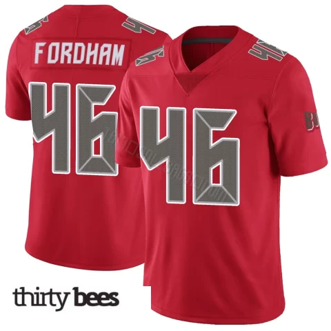 Caden Fordham ＃46 Tampa Bay Buccaneers Men's Limited Red Color Rush Jersey