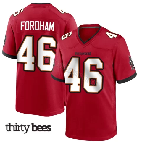Caden Fordham ＃46 Tampa Bay Buccaneers Men's Game Red Team Color Jersey