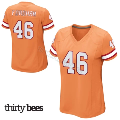 Caden Fordham ＃46 Tampa Bay Buccaneers Women's Game Orange Alternate Jersey