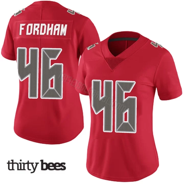 Caden Fordham ＃46 Tampa Bay Buccaneers Women's Limited Red Team Color Vapor Untouchable Jersey
