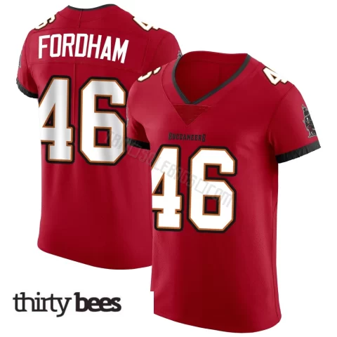Caden Fordham ＃46 Tampa Bay Buccaneers Men's Elite Red Vapor Jersey