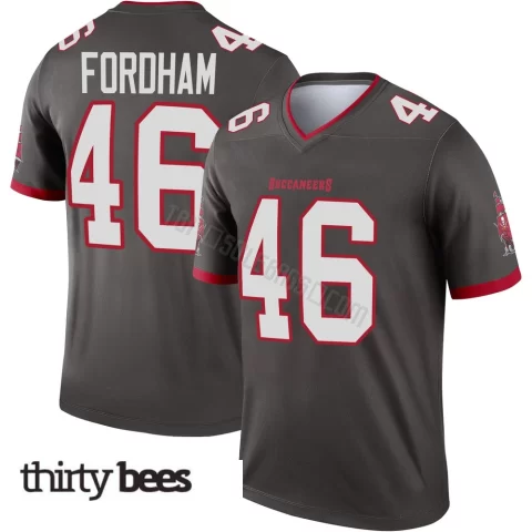 Caden Fordham ＃46 Tampa Bay Buccaneers Youth Legend Pewter Alternate Jersey