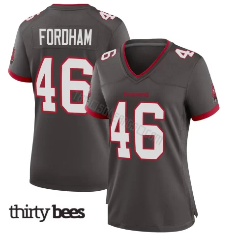 Caden Fordham ＃46 Tampa Bay Buccaneers Women's Game Pewter Alternate Jersey