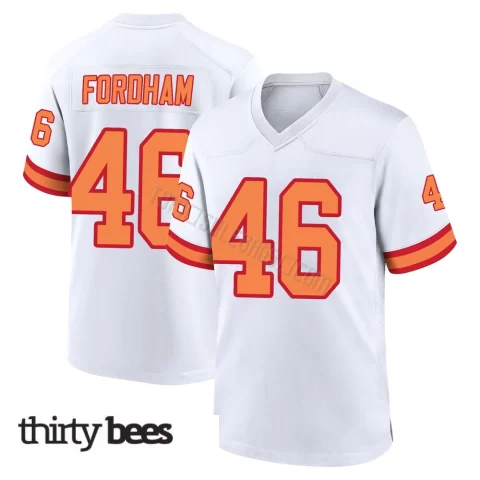Caden Fordham ＃46 Tampa Bay Buccaneers Men's Game White '76 Jersey