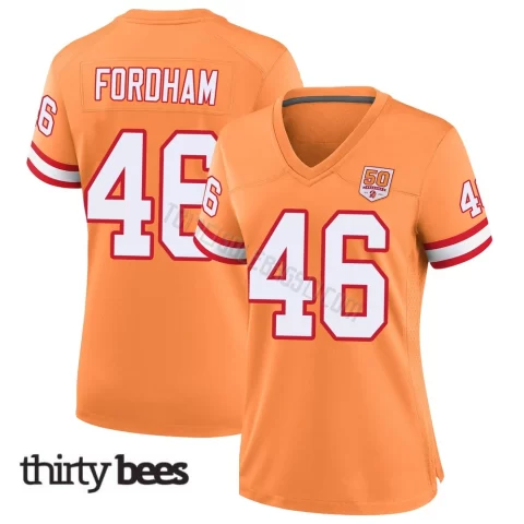 Caden Fordham ＃46 Tampa Bay Buccaneers Women's Game Cream sicle 50th Season Jersey
