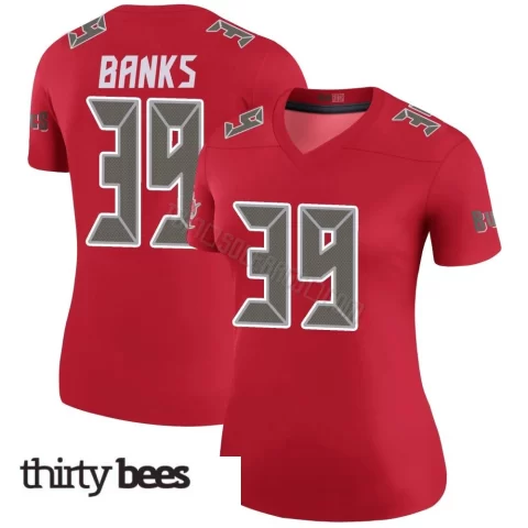 Marcus Banks ＃39 Tampa Bay Buccaneers Women's Legend Red Color Rush Jersey