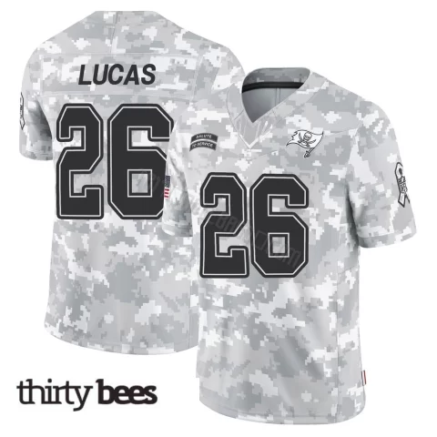 Chase Lucas ＃26 Tampa Bay Buccaneers Men's Limited Arctic Camo 2024 Salute to Service Jersey