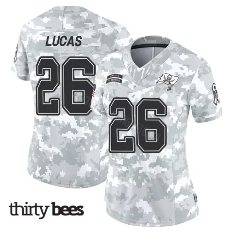 Chase Lucas ＃26 Tampa Bay Buccaneers Women's Limited Arctic Camo 2024 Salute to Service Jersey