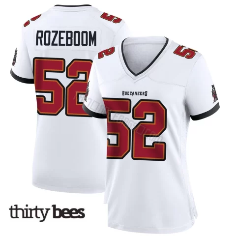 Christian Rozeboom ＃52 Tampa Bay Buccaneers Women's Game White Jersey