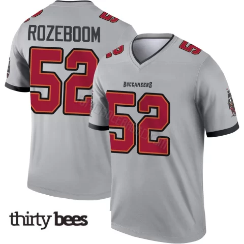 Christian Rozeboom ＃52 Tampa Bay Buccaneers Men's Legend Gray Inverted Jersey
