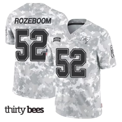Christian Rozeboom ＃52 Tampa Bay Buccaneers Men's Limited Arctic Camo 2024 Salute to Service Jersey