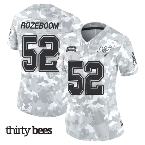 Christian Rozeboom ＃52 Tampa Bay Buccaneers Women's Limited Arctic Camo 2024 Salute to Service Jersey