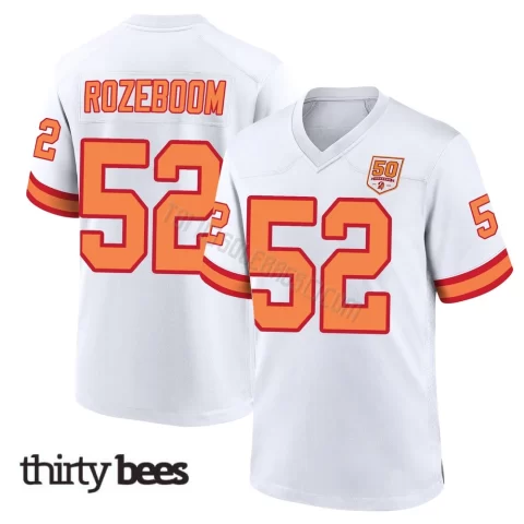 Christian Rozeboom ＃52 Tampa Bay Buccaneers Men's Game White '76 50th Season Jersey