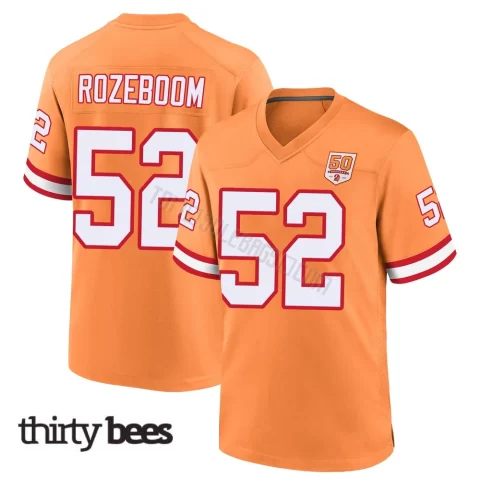 Christian Rozeboom ＃52 Tampa Bay Buccaneers Men's Game Cream sicle 50th Season Jersey