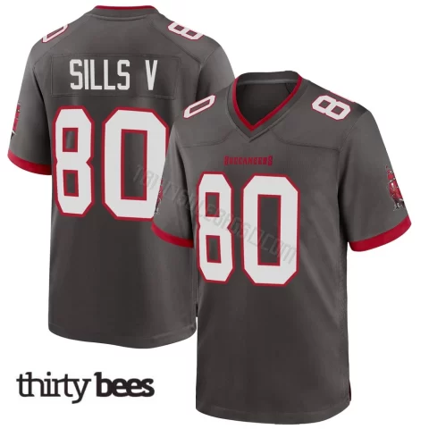 David Sills V ＃80 Tampa Bay Buccaneers Men's Game Pewter Alternate Jersey