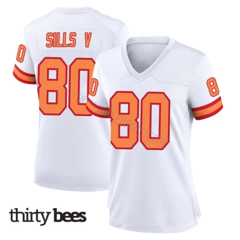 David Sills V ＃80 Tampa Bay Buccaneers Women's Game White '76 Jersey