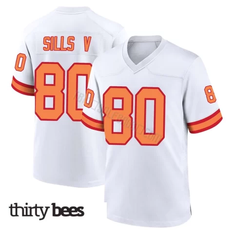 David Sills V ＃80 Tampa Bay Buccaneers Youth Game White '76 Jersey