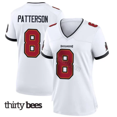 Dean Patterson ＃8 Tampa Bay Buccaneers Women's Game White Jersey