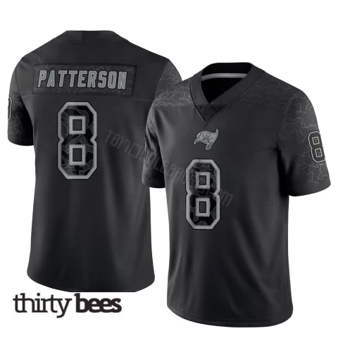Dean Patterson ＃8 Tampa Bay Buccaneers Men's Limited Black Reflective Jersey