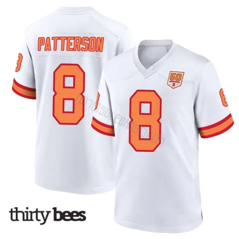 Dean Patterson ＃8 Tampa Bay Buccaneers Men's Game White '76 50th Season Jersey