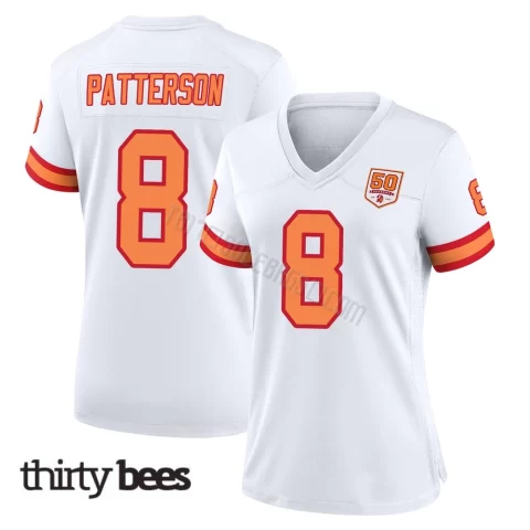 Dean Patterson ＃8 Tampa Bay Buccaneers Women's Game White '76 50th Season Jersey