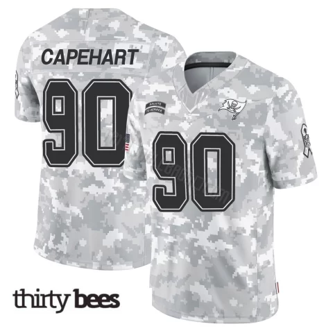 DeMonte Capehart ＃90 Tampa Bay Buccaneers Youth Limited Arctic Camo 2024 Salute to Service Jersey