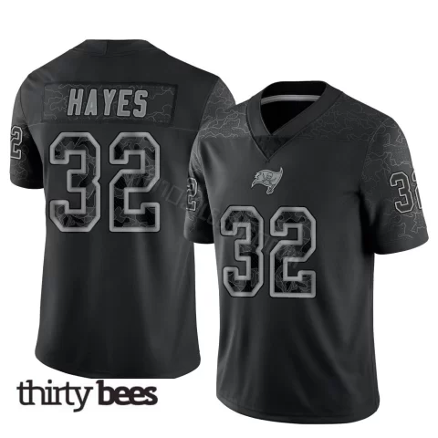 Josh Hayes ＃32 Tampa Bay Buccaneers Youth Limited Black Reflective Jersey