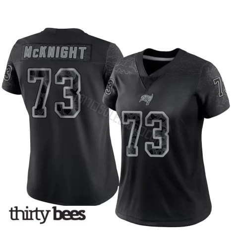 Deshawn McKnight ＃73 Tampa Bay Buccaneers Women's Limited Black Reflective Jersey