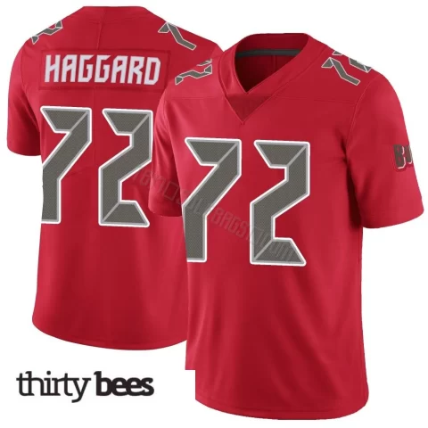 Luke Haggard ＃72 Tampa Bay Buccaneers Men's Limited Red Color Rush Jersey