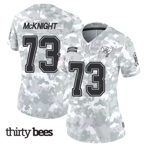 Deshawn McKnight ＃73 Tampa Bay Buccaneers Women's Limited Arctic Camo 2024 Salute to Service Jersey
