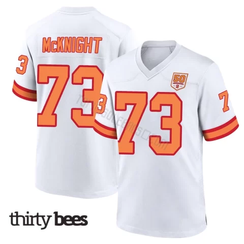 Deshawn McKnight ＃73 Tampa Bay Buccaneers Youth Game White '76 50th Season Jersey