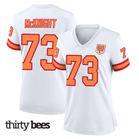 Deshawn McKnight ＃73 Tampa Bay Buccaneers Women's Game White '76 50th Season Jersey