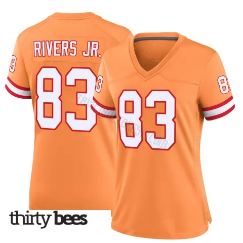Eric Rivers Jr. ＃83 Tampa Bay Buccaneers Women's Game Orange Throwback Jersey