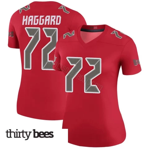 Luke Haggard ＃72 Tampa Bay Buccaneers Women's Legend Red Color Rush Jersey