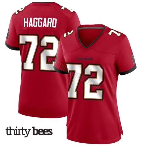 Luke Haggard ＃72 Tampa Bay Buccaneers Women's Game Red Team Color Jersey